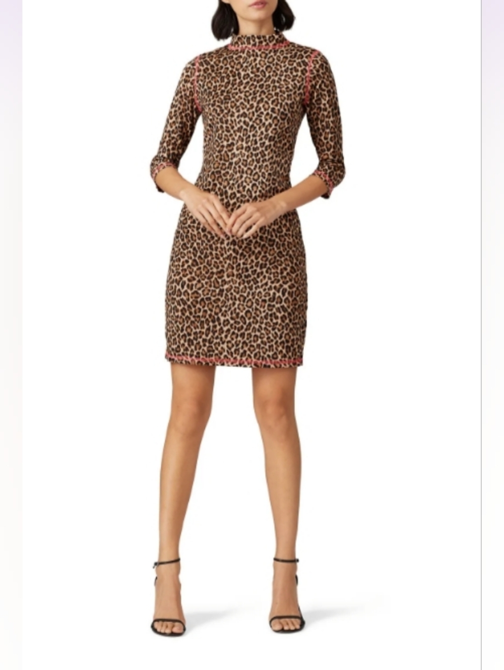 Slate & Willow Leopard Mock Neck Dress Women's Size XS